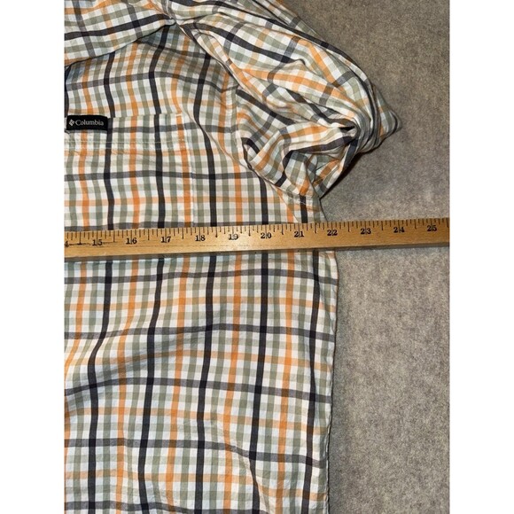 Columbia Men’s Plaid Button Down Shirt Orange Long Sleeve Outdoor M - Picture 5 of 7